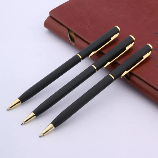 LuxeInk Matte Black & Golden Ballpoint Pen