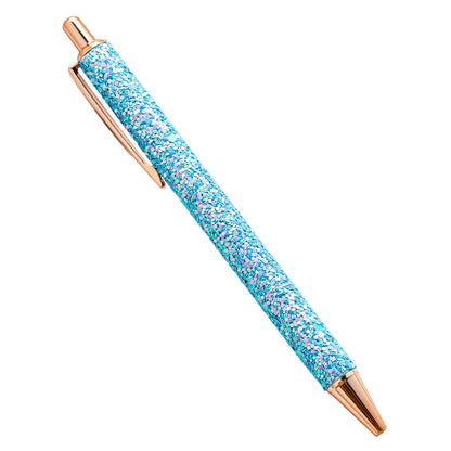 SparkleSpin Roller Ballpoint Pen - Rose Gold Rhinestone Luxury Stationery