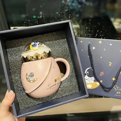 Celestial Voyager Astronaut Ceramic Mug Gift Set