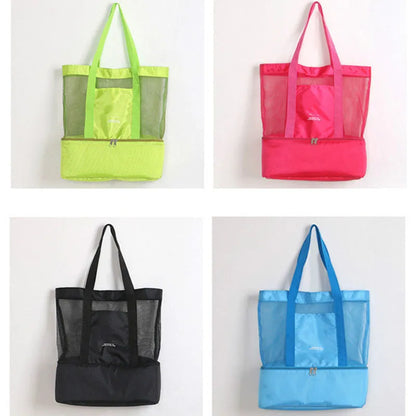 Double-Layer Mesh Transparent Beach Tote