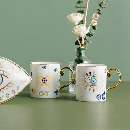 MysticalGaze Hamsa Hand Ceramic Coffee Mug