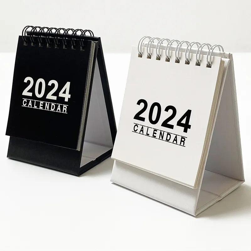 Monochrome Marvel: Black White 2024 2025 Desk Calendar