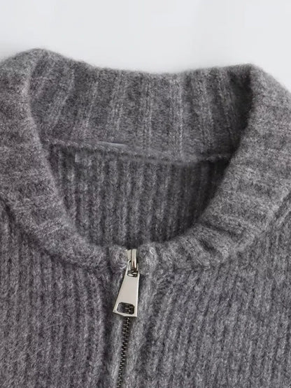 High Street Knit Zipper Sweater