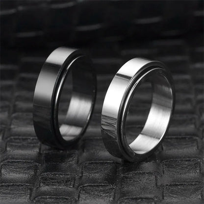 ZenSpin Duo - Stainless Steel Anti-Stress Fidget Rings for Couples