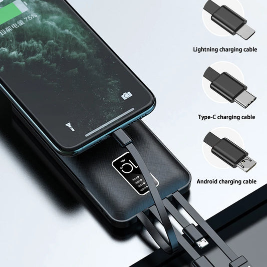 MegaPower 50000mAh Power Bank with Built-in Cable