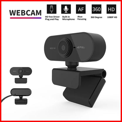 CrystalClear 1080P HD Mini Webcam with Microphone