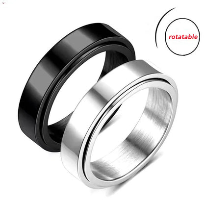 ZenSpin Duo - Stainless Steel Anti-Stress Fidget Rings for Couples