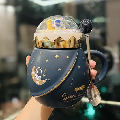 Celestial Voyager Astronaut Ceramic Mug Gift Set