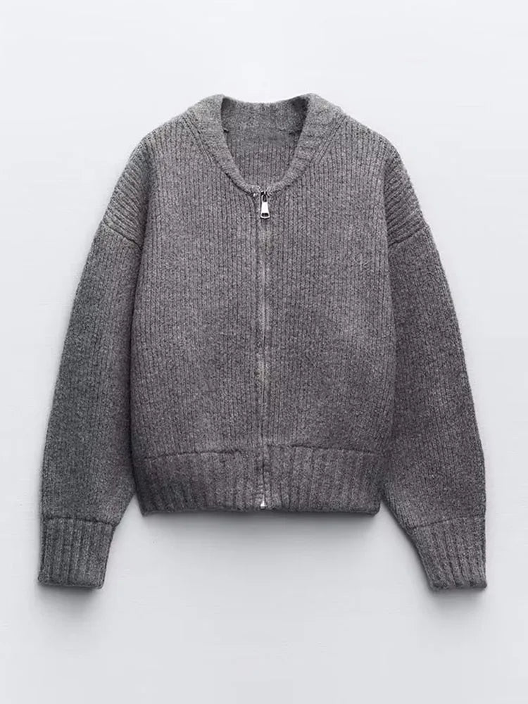 High Street Knit Zipper Sweater