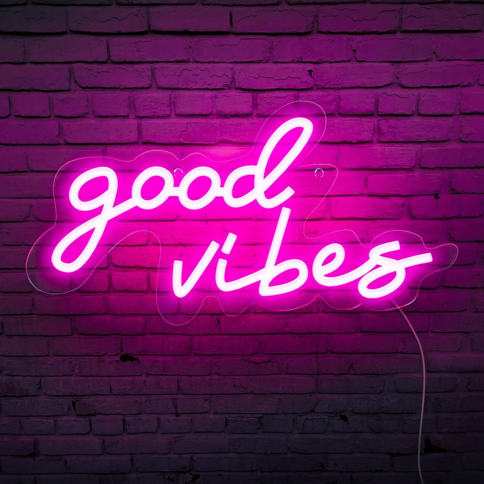 Good Vibes Neon Sign - The Cozy Cubicle