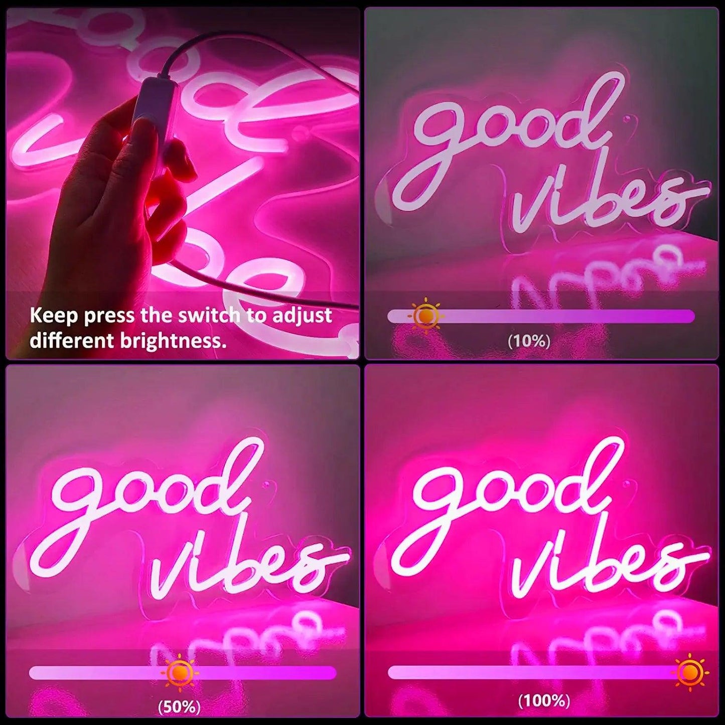 Good Vibes Neon Sign - The Cozy Cubicle