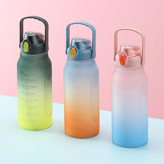 Gradient Color Water Bottle w/Straw - The Cozy Cubicle