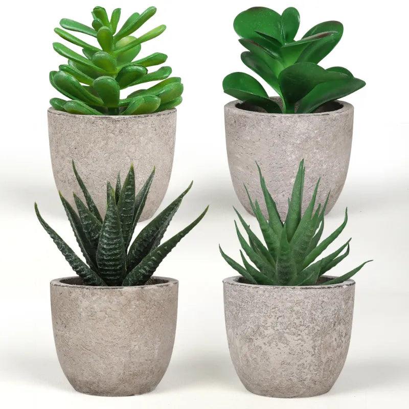 Mini Artificial Aloe Plants Bonsai Small Simulated Tree Pot Plants Fake Flowers Office Table Potted Ornaments Home Garden Decor - The Cozy Cubicle