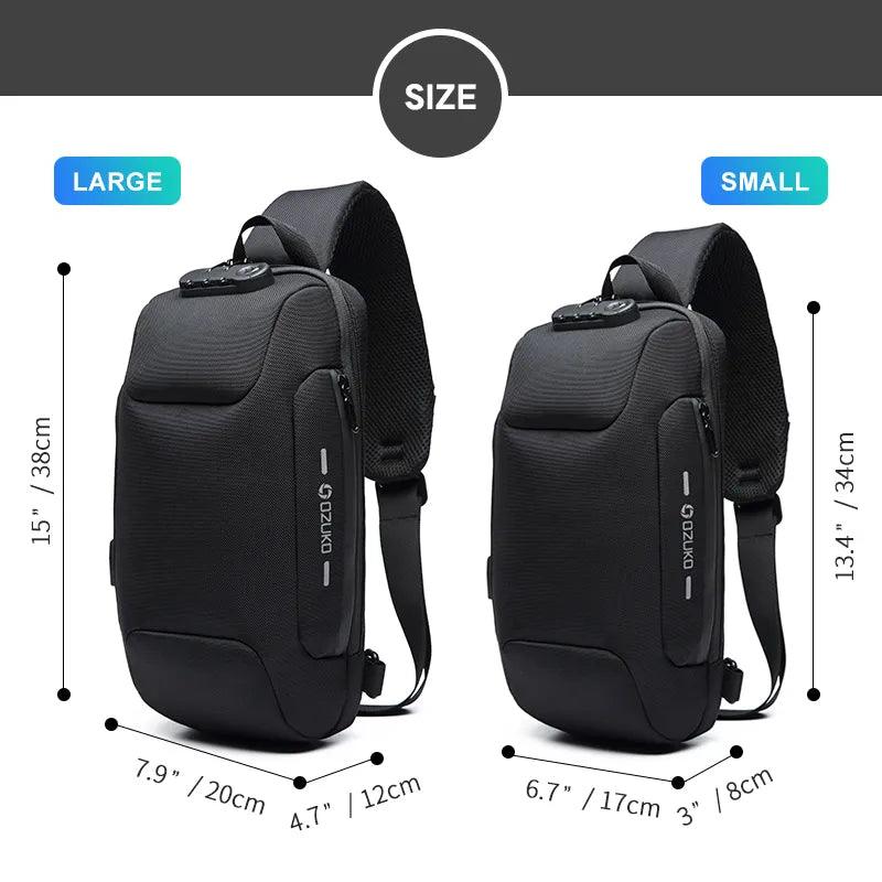 OZUKO 2022 New Multifunction Crossbody Bag for Men Anti-theft Shoulder Messenger Bags Male Waterproof Short Trip Chest Bag Pack - The Cozy Cubicle