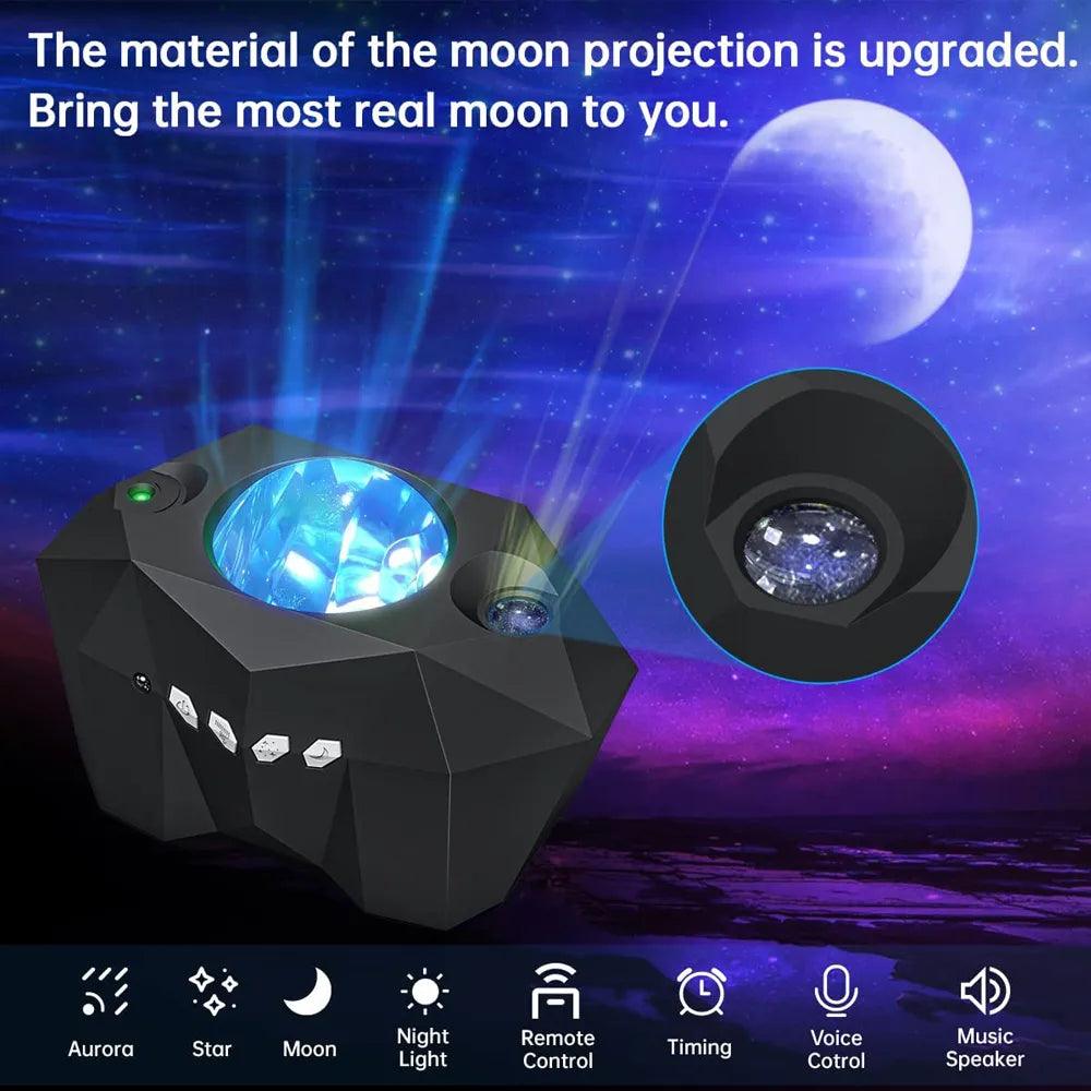 Star Lights Aurora Galaxy Moon Projector with Remote Control Sky Night Lamps Kids Adults Gift Bluetooth Music Speaker Home Decor - The Cozy Cubicle