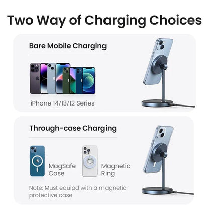 UGREEN Magnetic Wireless Charger Stand 20W Max 2-in-1 Charging Stand For iPhone 15 14 Pro Max/iPhone 13/AirPods Fast Charger - The Cozy Cubicle