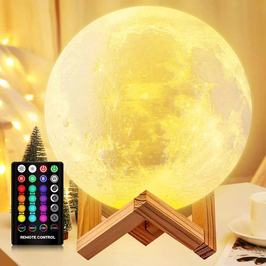 ZK30 Moon Lamp Kids Night Light Galaxy Lamp 16 Colors LED 3D Moon Light Touch Remote Control Rechargeable Gift for Girls Boys - The Cozy Cubicle