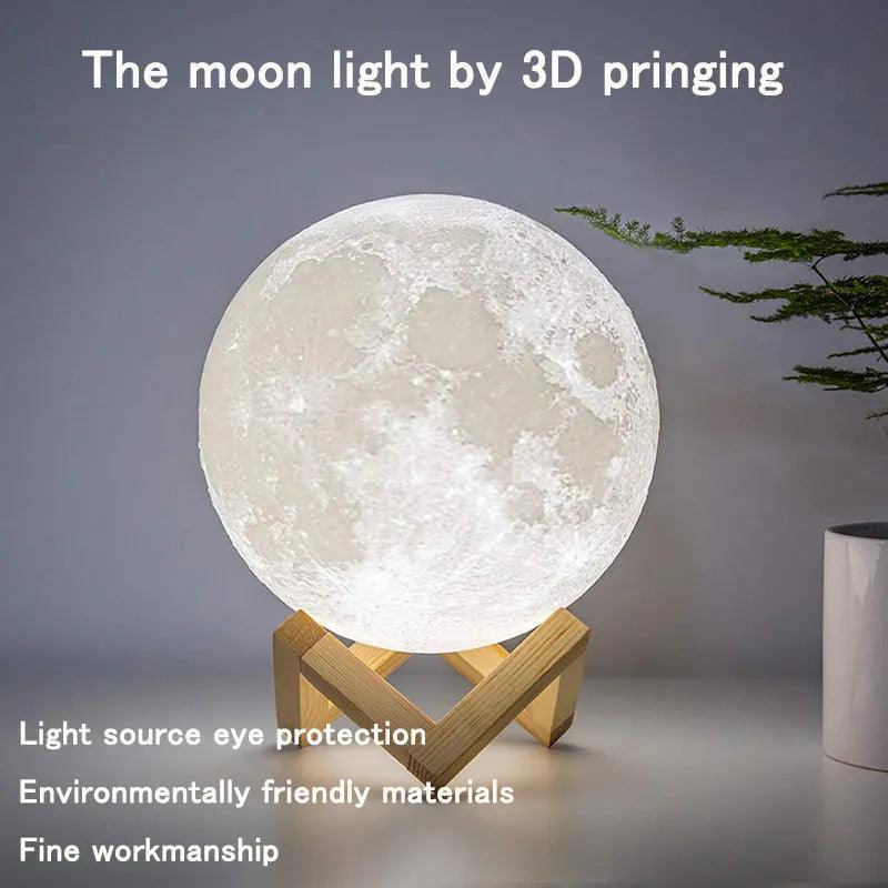 ZK30 Moon Lamp Kids Night Light Galaxy Lamp 16 Colors LED 3D Moon Light Touch Remote Control Rechargeable Gift for Girls Boys - The Cozy Cubicle